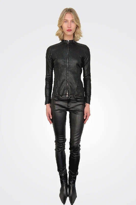 Leather Skinny Leggings - Nero