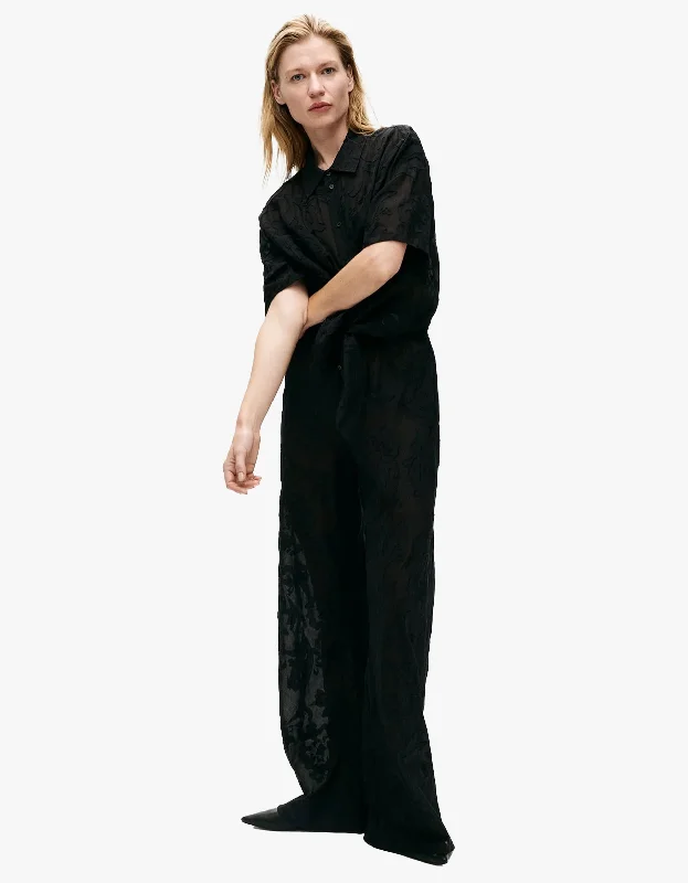 Clip Bias Cut Pants - Tulipa Black