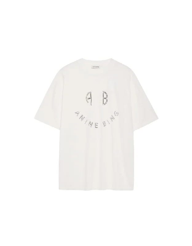 Anine Bing Kent Tee Smiley in Ivory