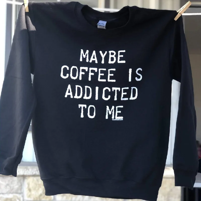 Online Exclusive | Maybe Coffee is Addicted to Me Graphic Sweatshirt in Black