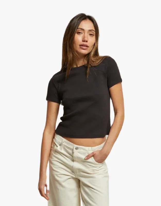 Perfect White Tee Katz Ribbed T-Shirt in True Black