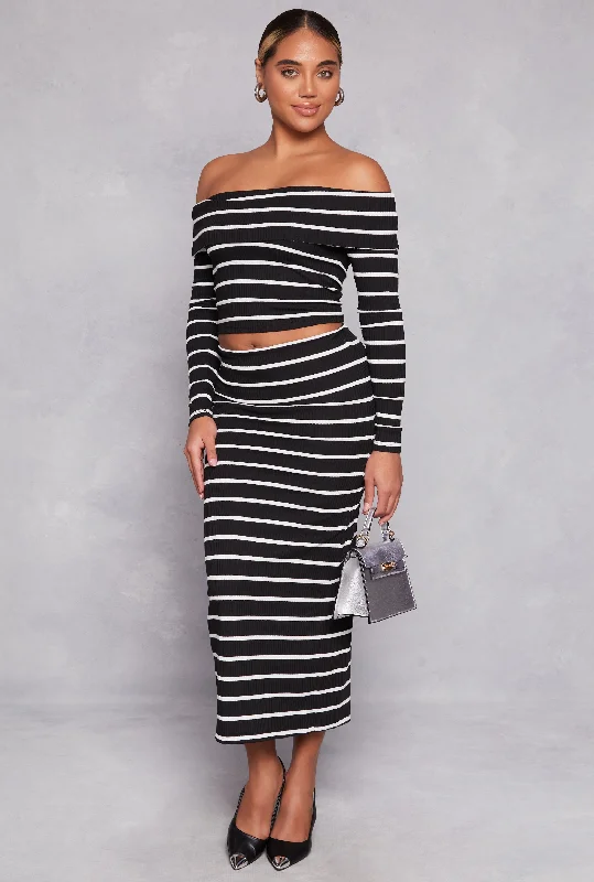 Madden Girl Striped Maxi Skirt