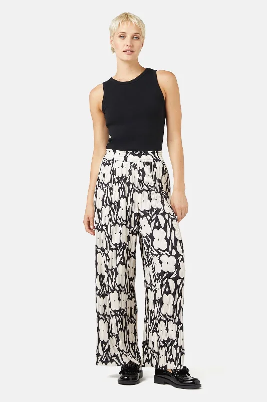 Flower Stripe Plisse Pant