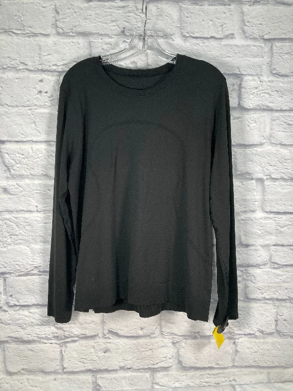 Athletic Top Long Sleeve Crewneck By Lululemon In Black, Size: L