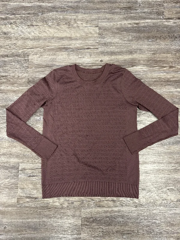 Athletic Top Long Sleeve Crewneck By Lululemon In Purple, Size: M