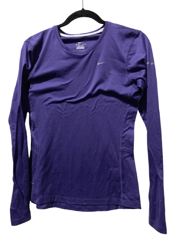 Athletic Top Long Sleeve Crewneck By Nike Apparel In Purple, Size: S