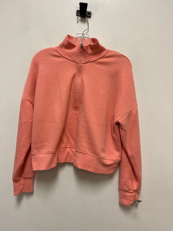 Athletic Top Long Sleeve Hoodie By Fabletics In Coral, Size: M