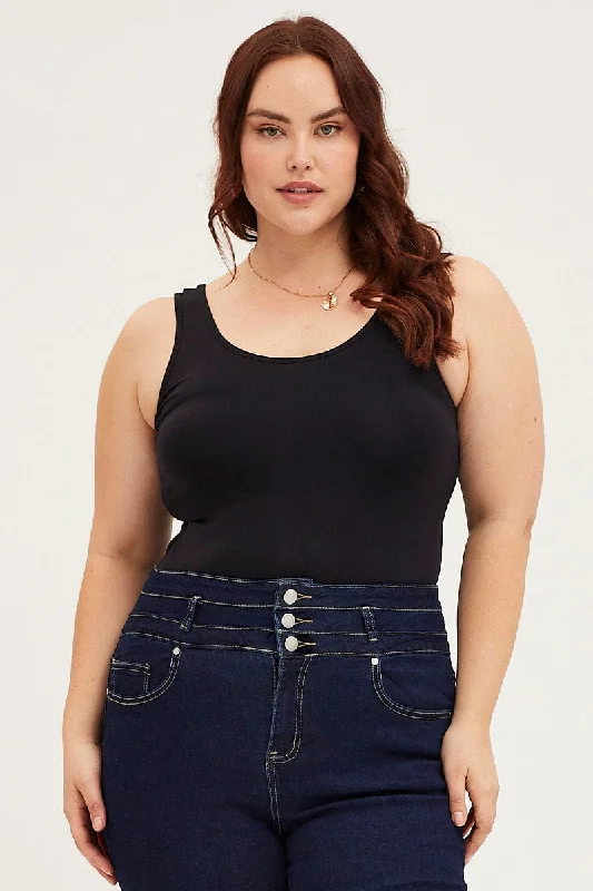 Black Seamless Basic Tank Top