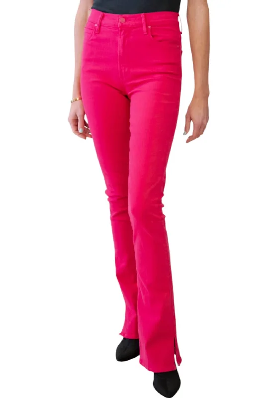 High Waist Runaway Slice Jeans In Raspberry Sorbet