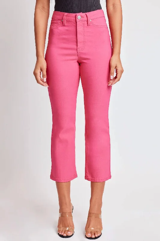 Missy High-Rise Hyperstretch Wide Leg Jeans In Fiery Coral Pink