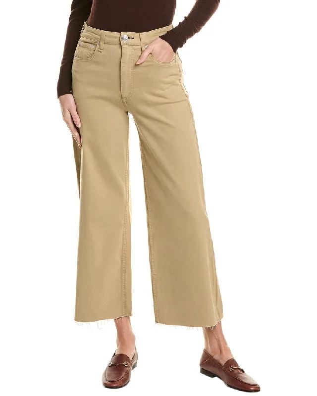 rag & bone Andi Beige High-Rise Wide Leg Jean