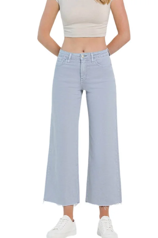 Vervet High Rise Crop Wide Leg Jeans In Grey