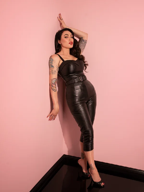 Bad Girl Capri Pants in Vegan Leather - Vixen by Micheline Pitt