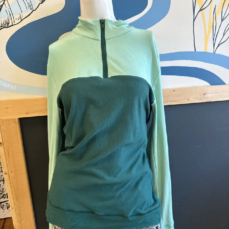 Buttercream - Women's 1/4-Zip L/S Top: Mint Green/Teal Green-women-XL