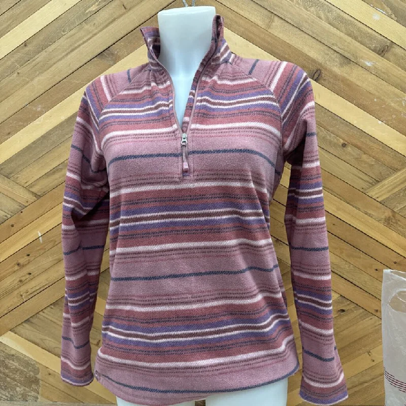 Eddie Bauer Women's Fleece Pullover Sweater: pink, purple, striped-women-small