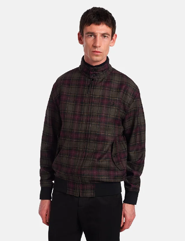 Fred Perry Check Harrington Jacket - Black