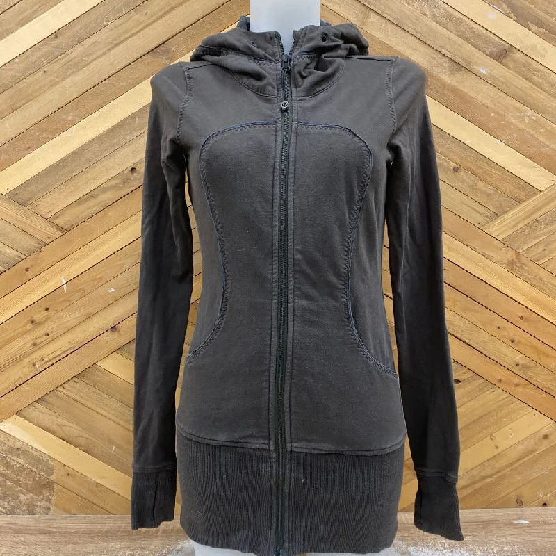 Lululemon- full zip hoodie : dark grey -women-SM