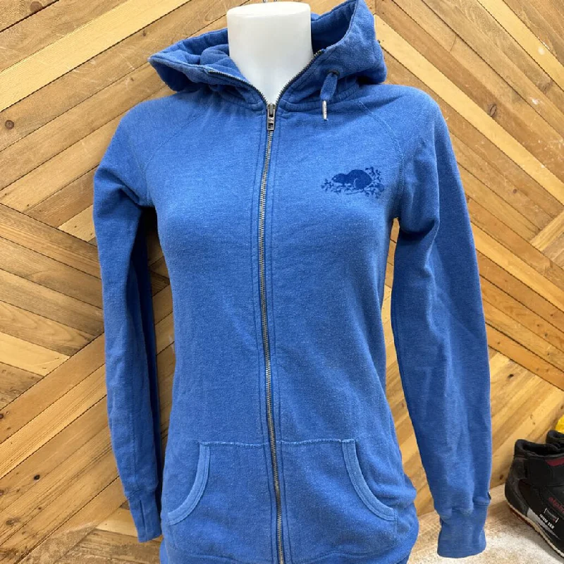 Roots- full zip hoodie : Blue -women-xs