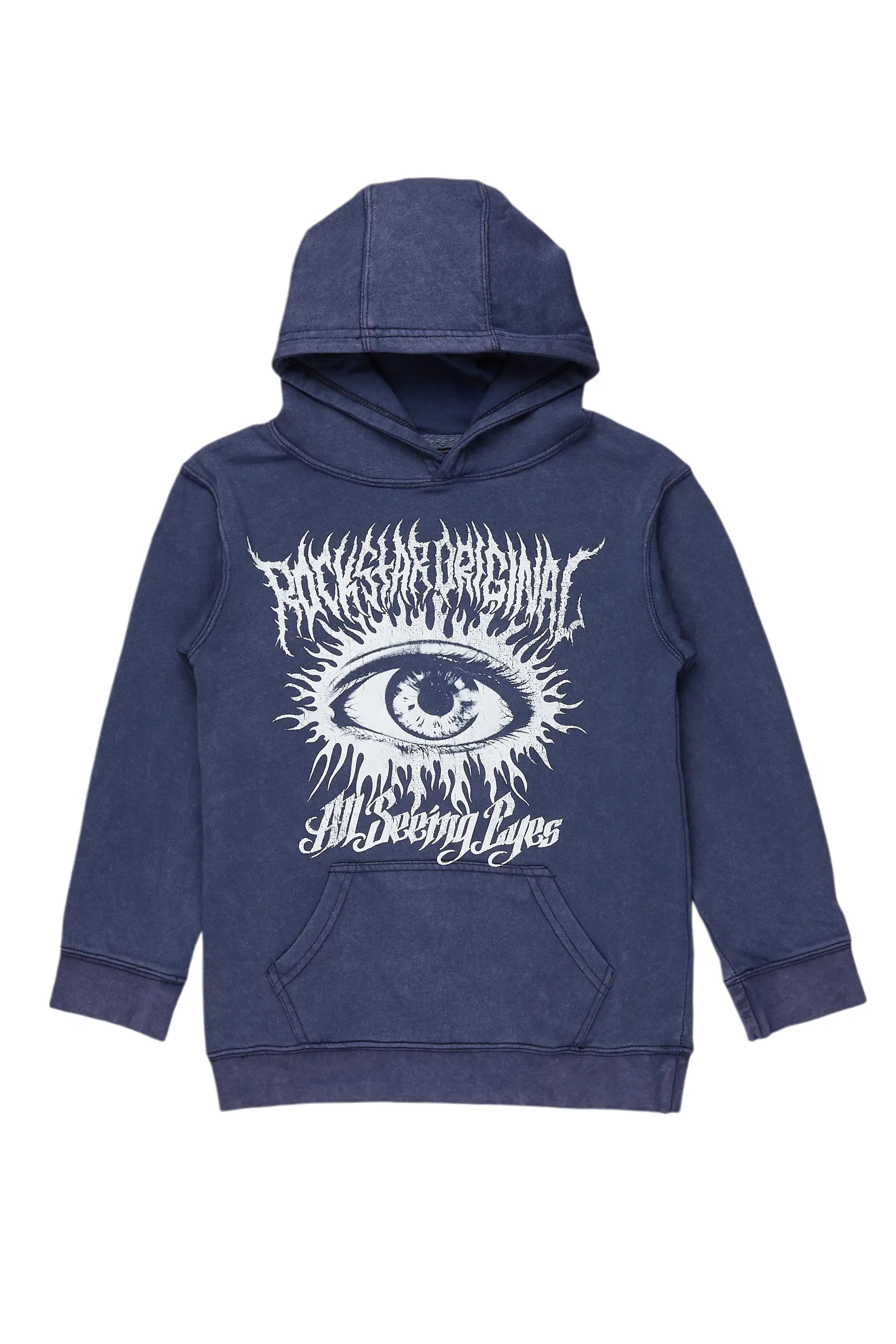 Boys All Eyes Vintage Navy Graphic Hoodie