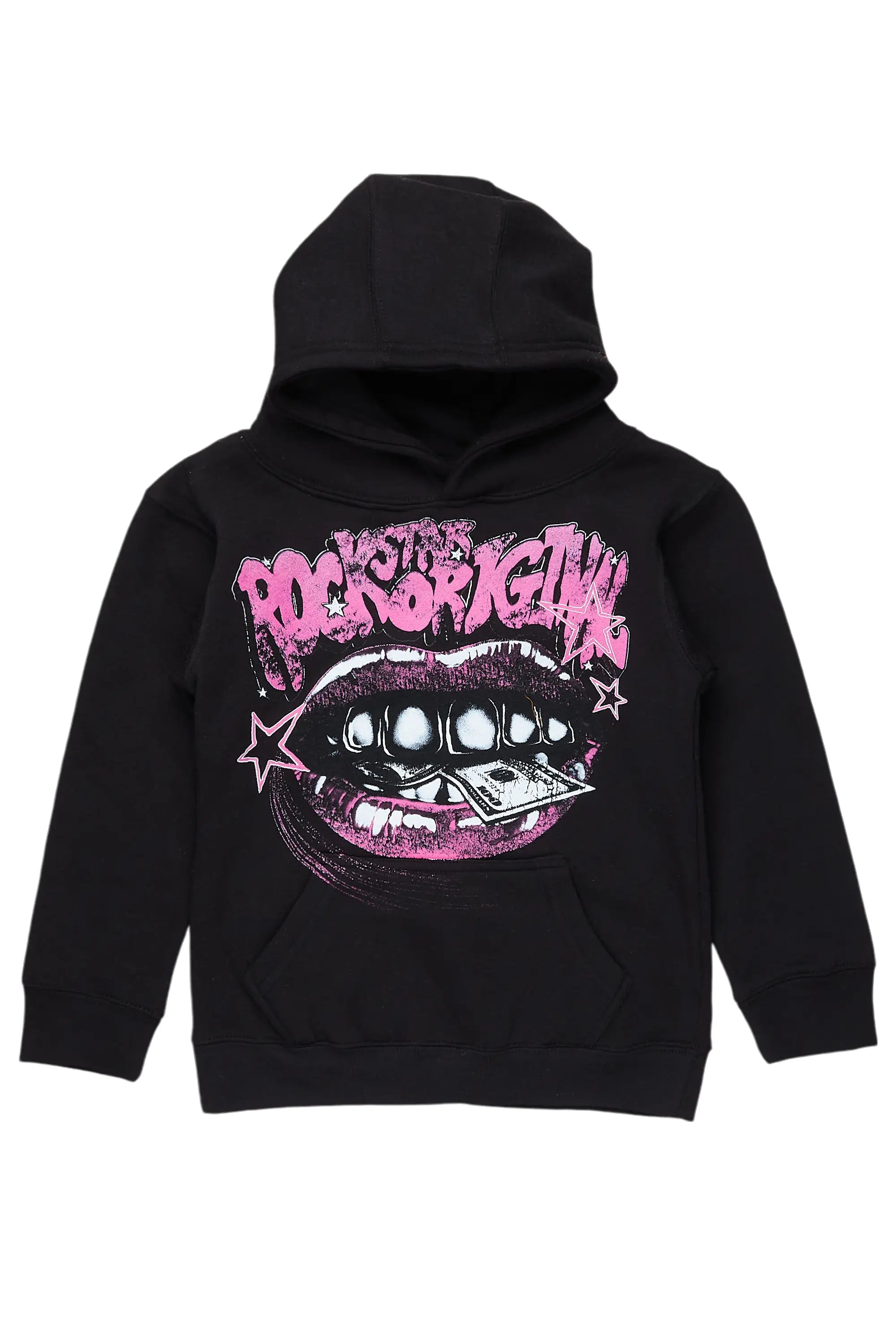 Girls Rosie Black Graphic Hoodie