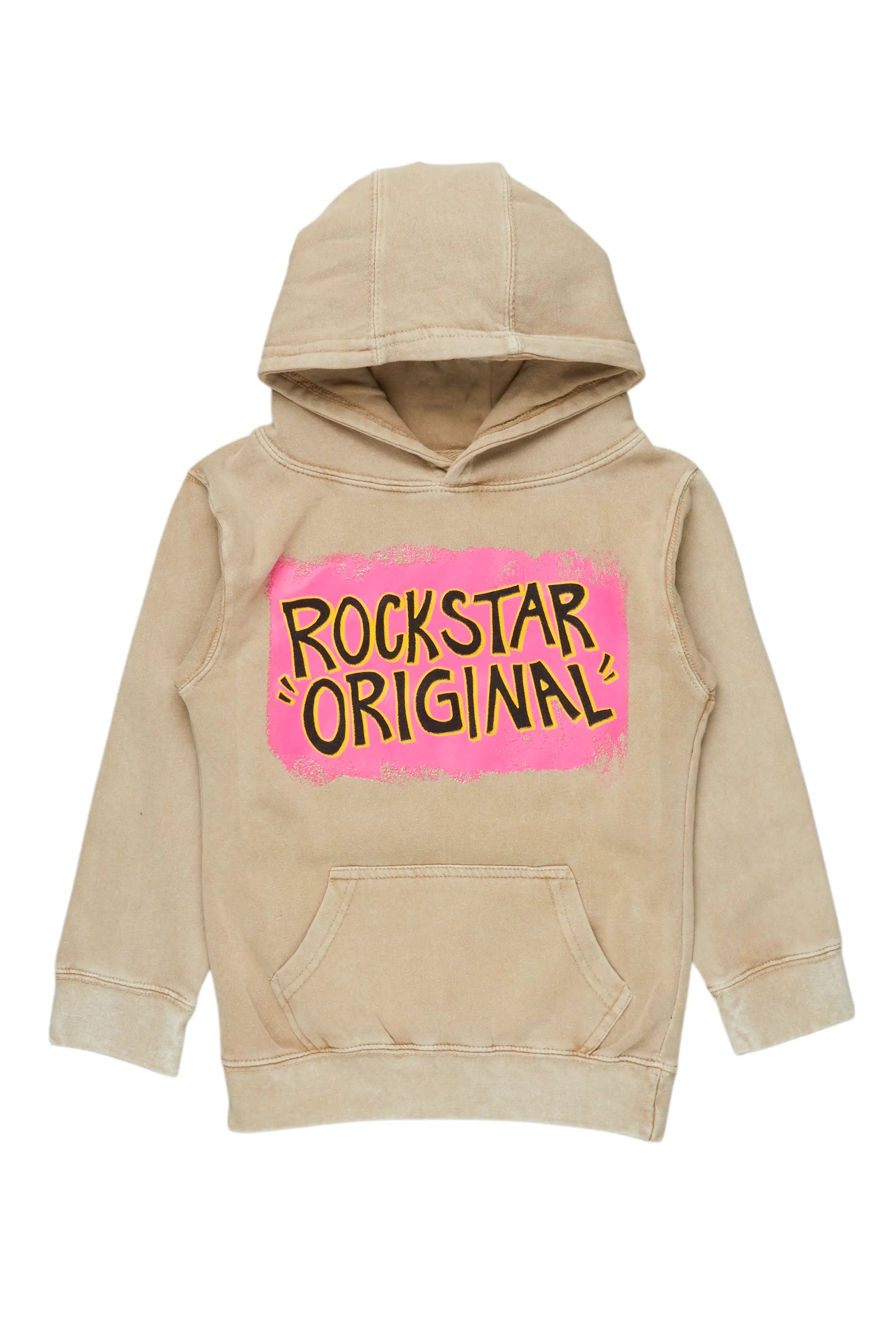 Girls Briellle Vintage Beige Graphic Hoodie