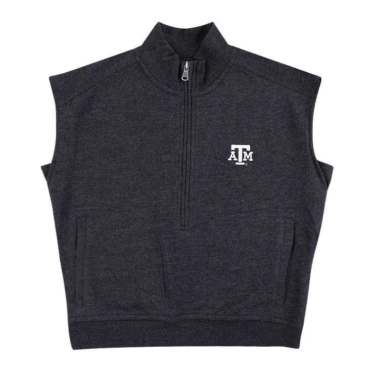 Texas A&M Sleeveless Terry Half Zip Pullover