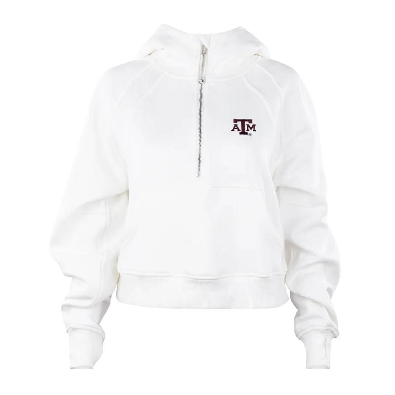 Texas A&M White Half Zip Hoodie