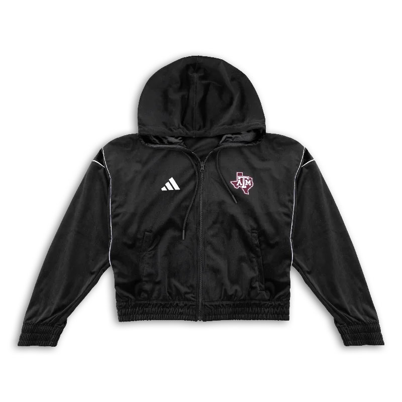 Texas A&M Adidas Women Full Zip Velour Hoodie