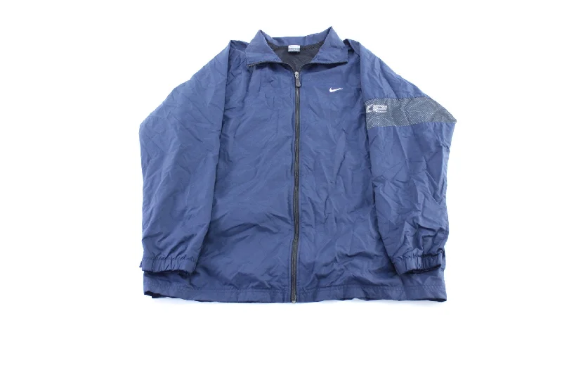 Y2K Nike Logo Blue Windbreaker Zip Up Jacket