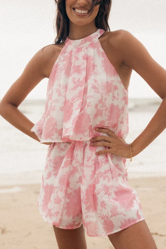 Isabelle Playsuit - Pink Floral