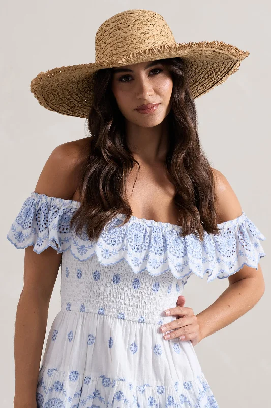 Solara | Beige Straw Sun Hat