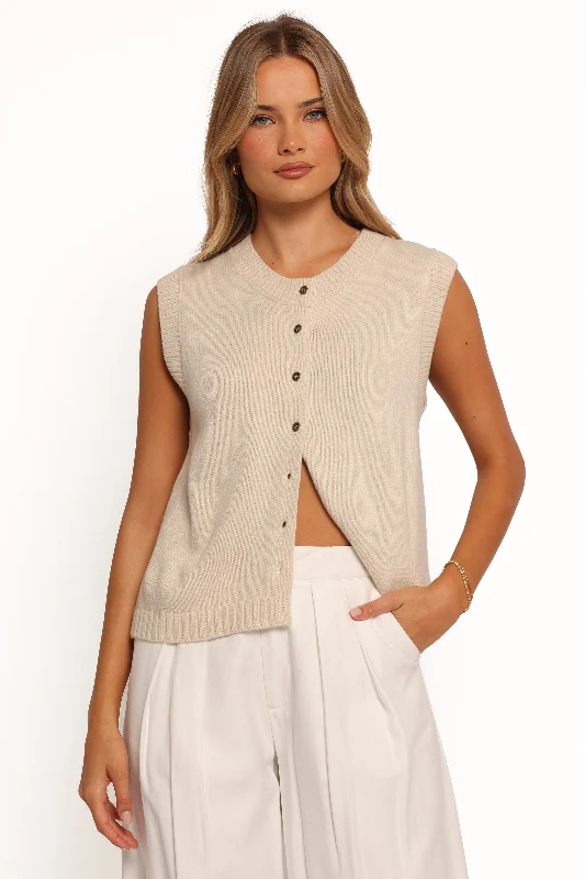 Weston Knit Vest - Cream