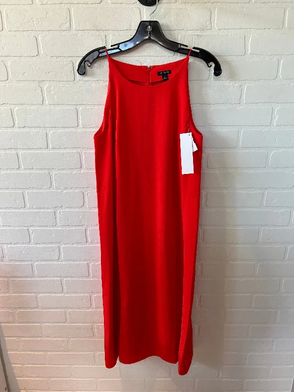 Orange Dress Casual Midi Ann Taylor, Size S