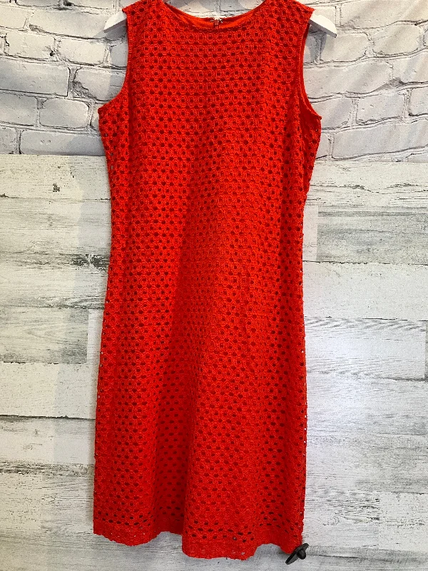 Orange Dress Casual Midi Sharagano, Size M