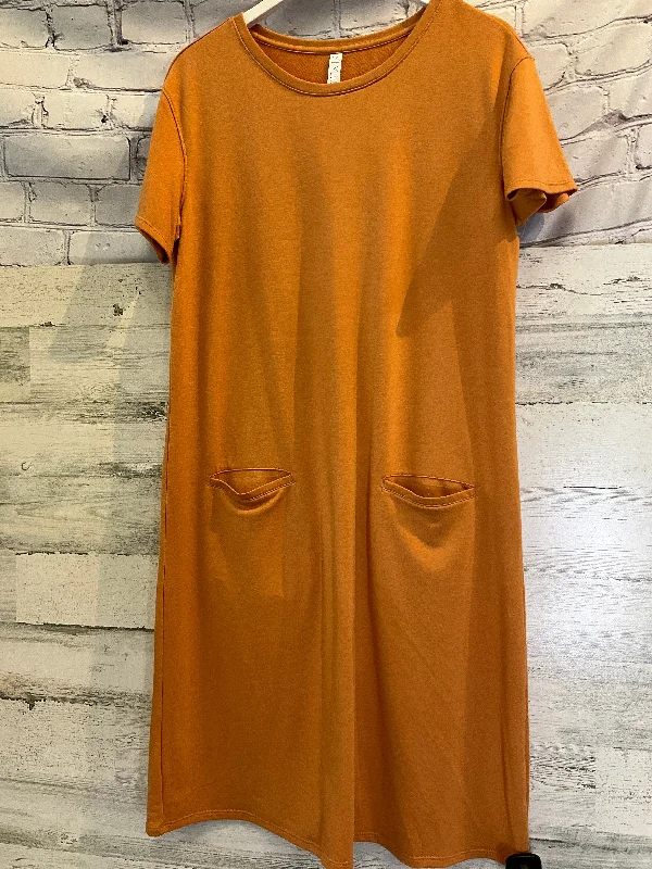 Orange Dress Casual Midi Stylus, Size L