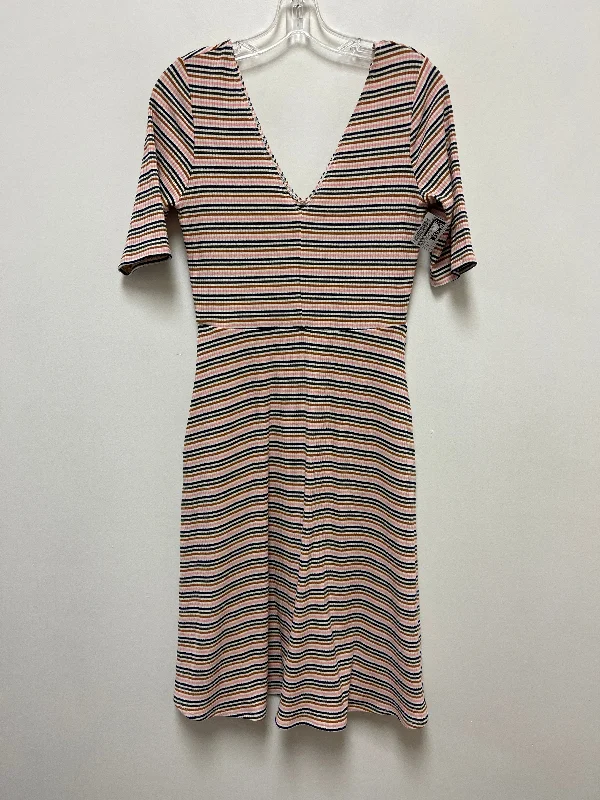 Striped Pattern Dress Casual Midi Socialite, Size S