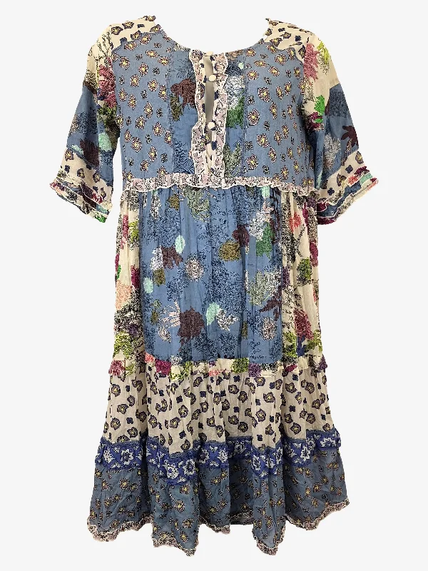 Adrift Mixed Print 3/4 Sleeve Summer Maxi Dress Size M