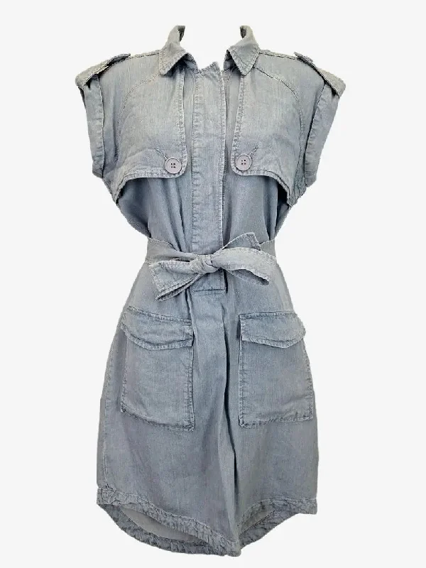 Country Road Chambray Casual Oversized Pocket Mini Dress Size 8