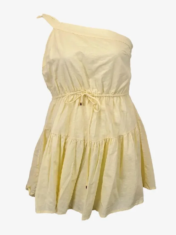 Kivari Limoncello One Shoulder Mini Dress Size 12