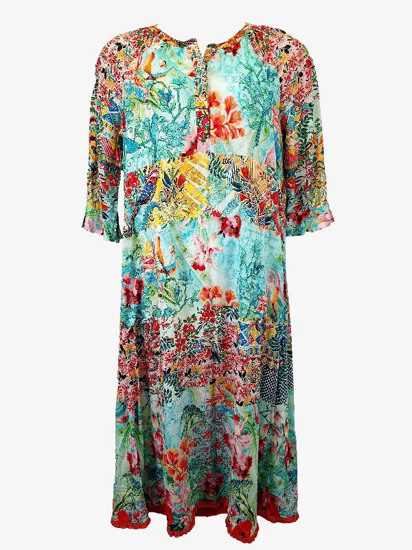 Lulalife Tropical Vacation Maximalist Summer Dress Size S