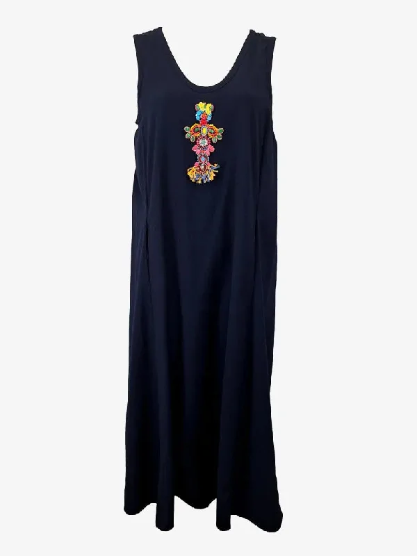 Megan Park Vibrant Embellished Waffle Maxi Dress Size 14