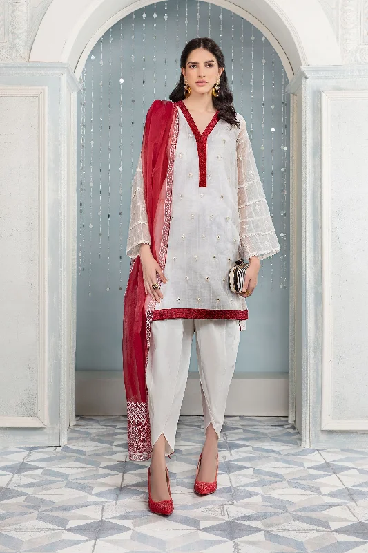 Pakistani Party Dress in Tulip Pants with Kurti Style