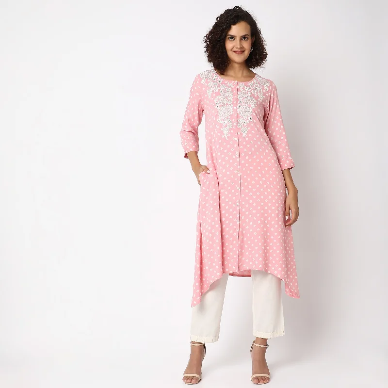 Flare Fit Printed Kurta