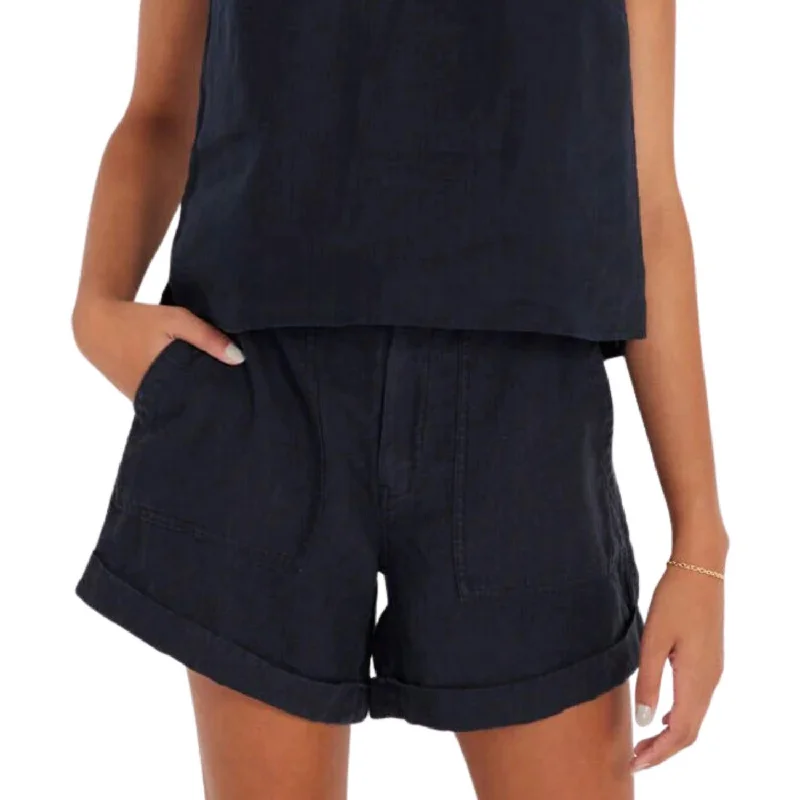 Palmer Linen Short In Black