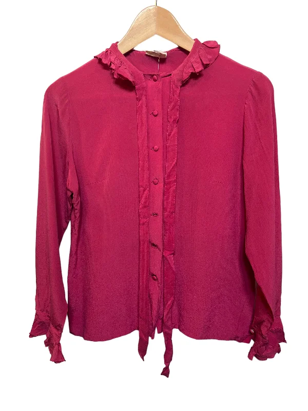 Women’s Pink Longsleeve Blouse (Size M)